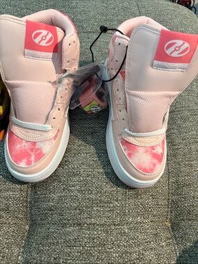 Heels wheeled Pink High-Top Sneakers with Tie-Dye Toe